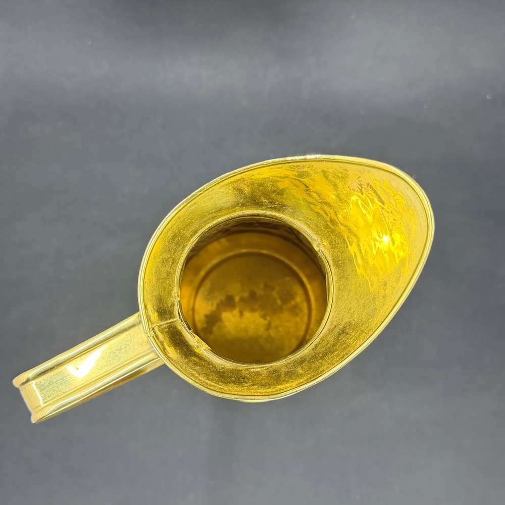 Vintage Brass Metal Tin Pitcher Embossed Pub Scene Made in England 9” Decor - Picture 7 of 9
